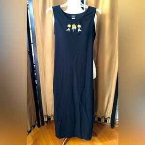 TEDDI Black with Sunflowers Maxi Long Dress